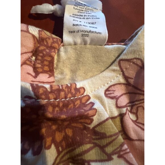 NWT Kate Quinn Retro Floral Bamboo Ruffle Top Shirt 6-12m - Picture 3 of 3